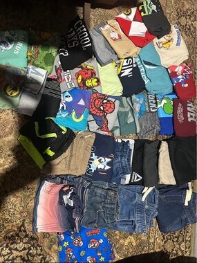 ✨SOLD ON DEPOP✨ Lot of Boys Graphic Tees & Shorts - Superhero & Cartoon Mix
